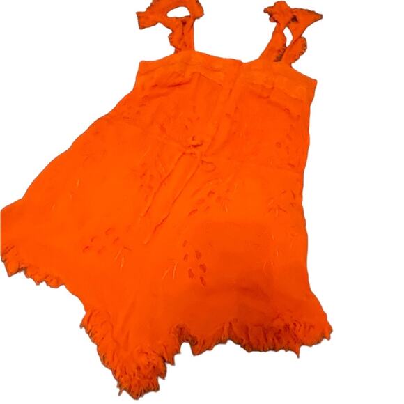 Free People Burnt Orange rompers shorts with adjustable waistband Bohemian Boho - Picture 7 of 15